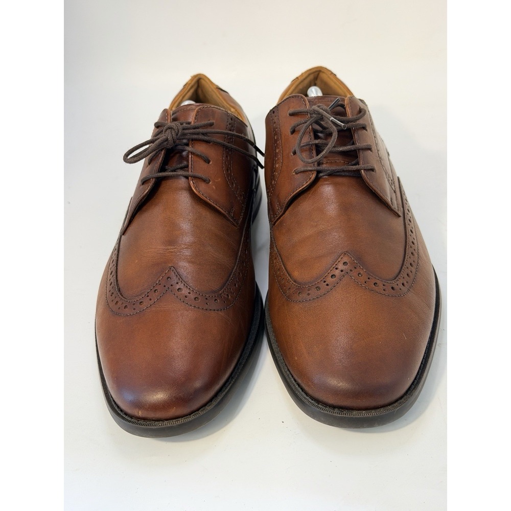 Florsheim Mens 10.5 M Brown Leather Wingtip Brogue Shoes 11805-221 Flexsole